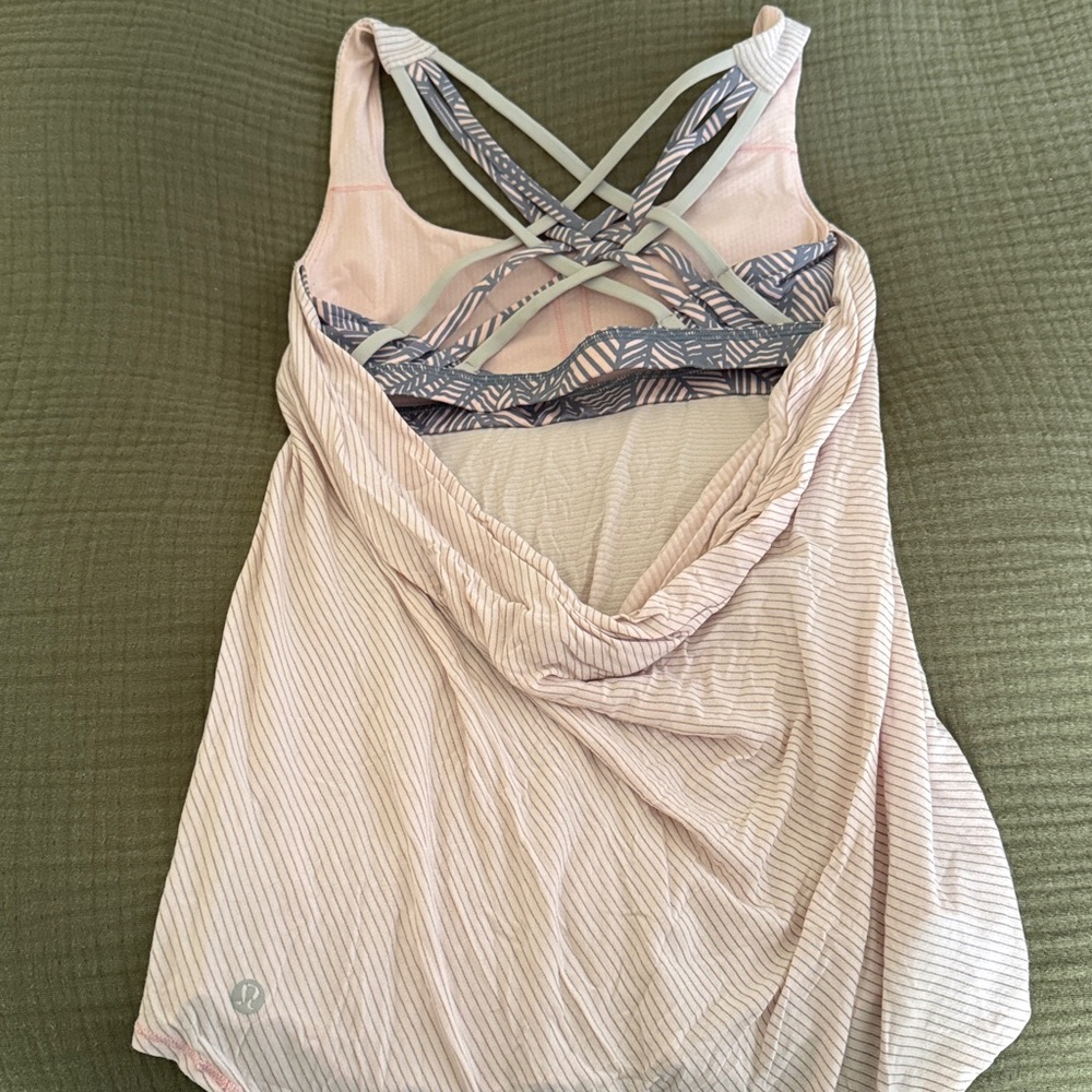 Lululemon Striped Tank Top with Crisscross Back